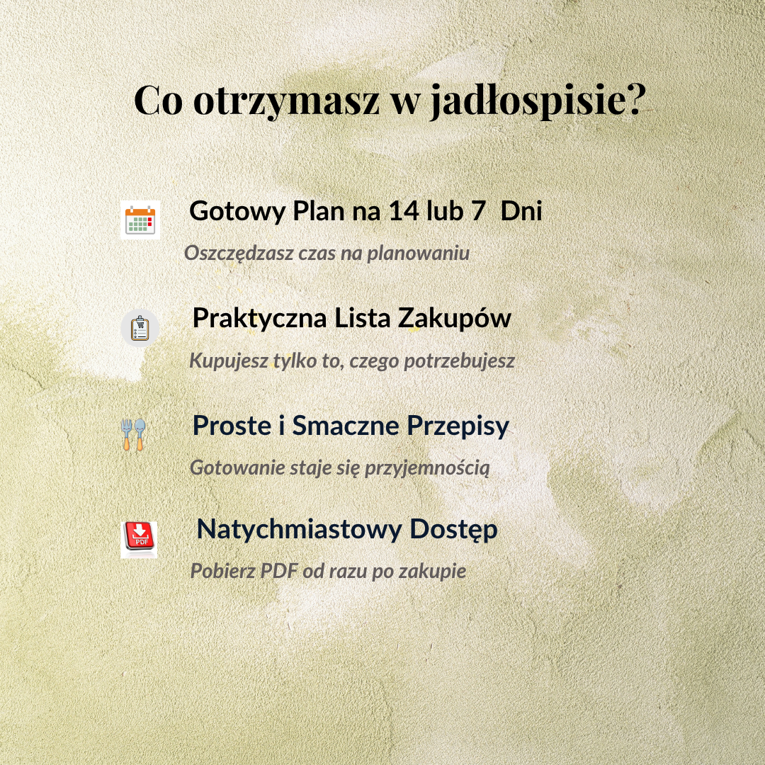 Gotowy Jadłospis Redukcyjny 1800 kcal