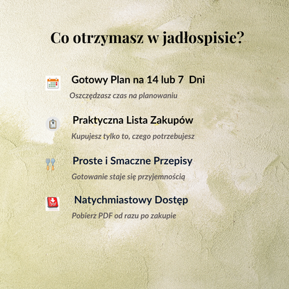 Gotowy Jadłospis Redukcyjny 1800 kcal