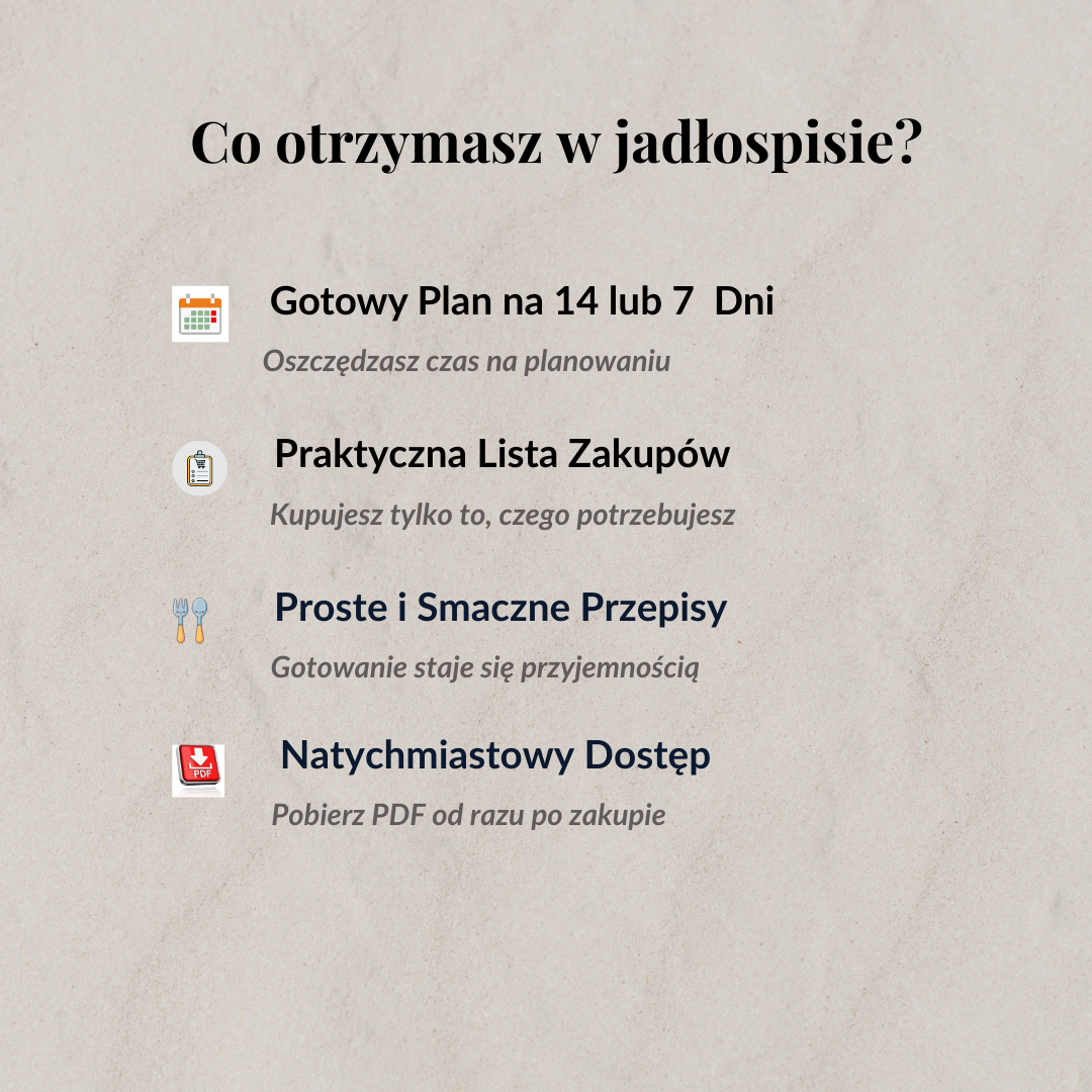 Gotowy Jadłospis Redukcyjny 1400 kcal