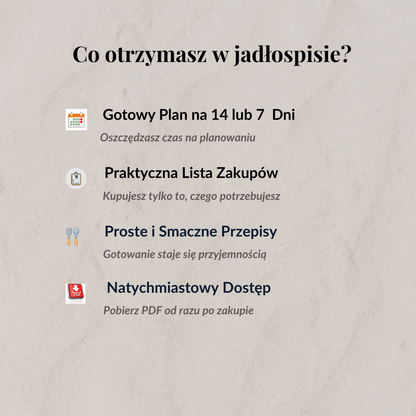 Gotowy Jadłospis Redukcyjny 1400 kcal