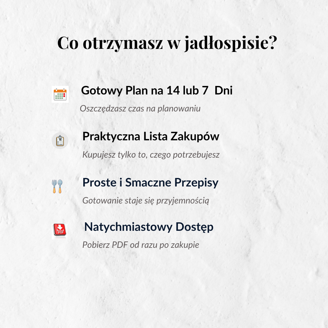 Gotowy Jadłospis Redukcyjny 1600 kcal